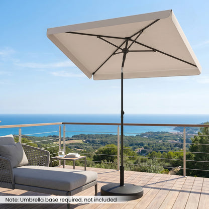 Rectangular Patio Umbrella 6.5 x 4.3 Ft with Tilt Adjustment