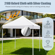 6.5 x 6.5 FT Pop up Canopy Tent with 4 Sidewalls and Wheeled Bag-white