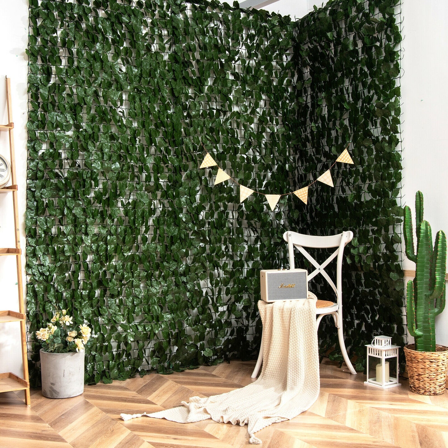 Artificial Ivy Privacy Fence Screen 118 x 39 Inch (4 Pieces)