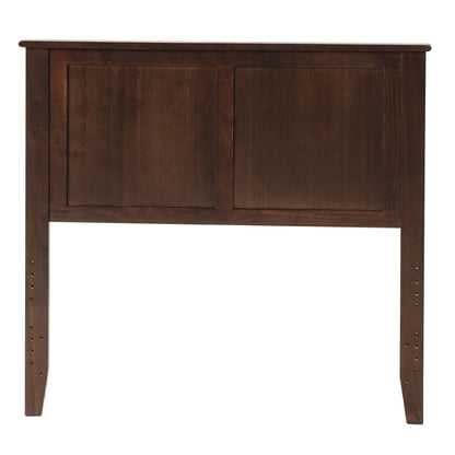 Solid Wood Flat Panel Headboard for Twin-size Bed-Brown
