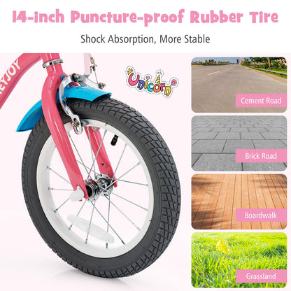 16 Inch Kids Bike with Training Wheels and Storage Basket