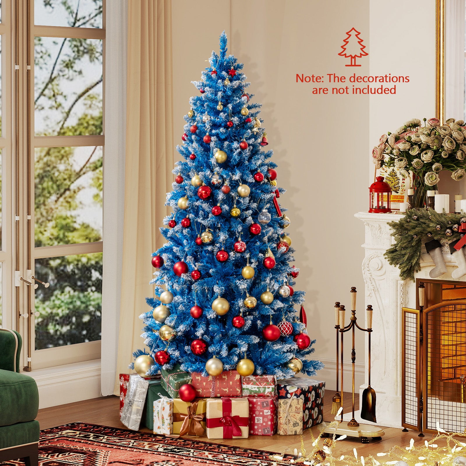 6/7/8/9 FT Artificial Christmas Tree with 767 Snowy Branch Tips-6 FT