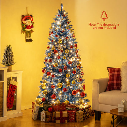 6/7/8/9 FT Artificial Christmas Tree with 767 Snowy Branch Tips-6 FT