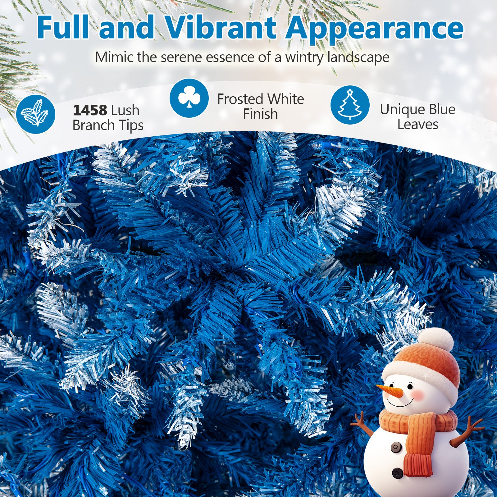 6/7/8/9 FT Artificial Christmas Tree with 767 Snowy Branch Tips-8 FT