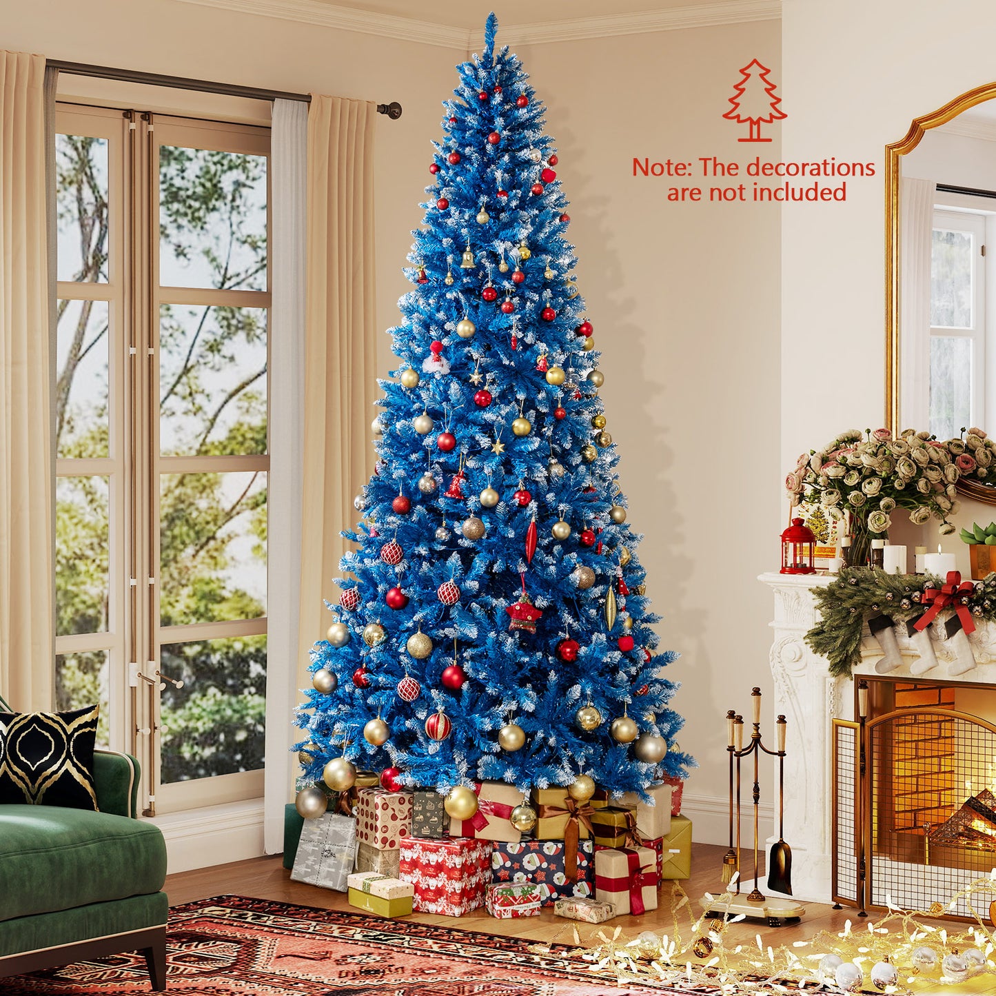 6/7/8/9 FT Artificial Christmas Tree with 767 Snowy Branch Tips-9 FT