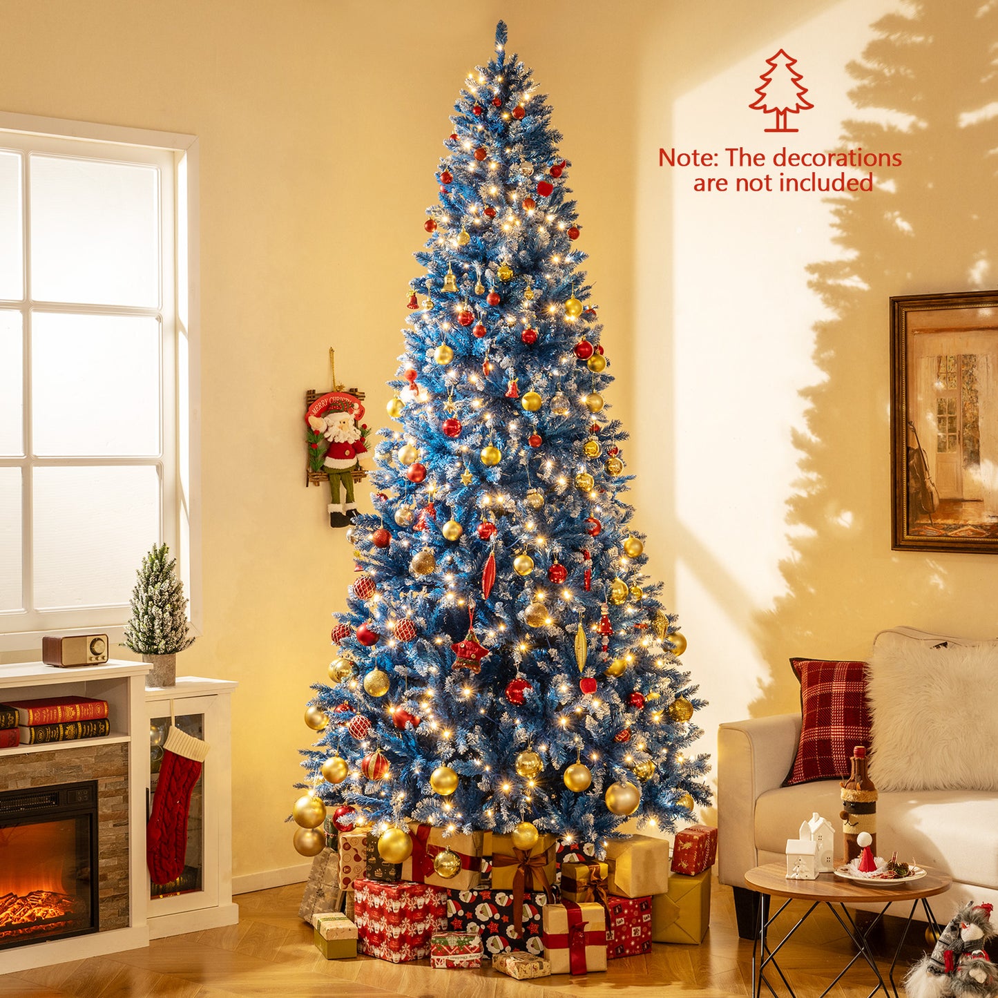 6/7/8/9 FT Artificial Christmas Tree with 767 Snowy Branch Tips-9 FT