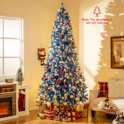 6/7/8/9 FT Artificial Christmas Tree with 767 Snowy Branch Tips-9 FT