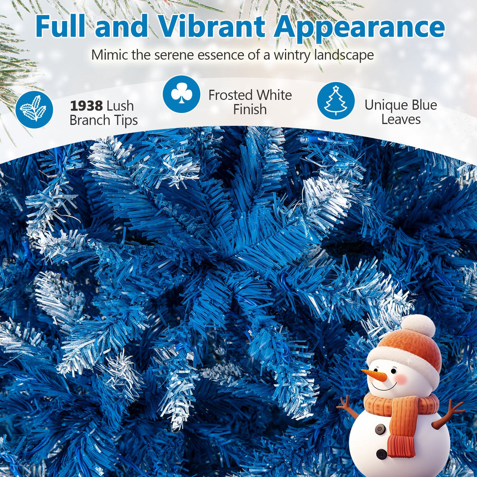 6/7/8/9 FT Artificial Christmas Tree with 767 Snowy Branch Tips-9 FT