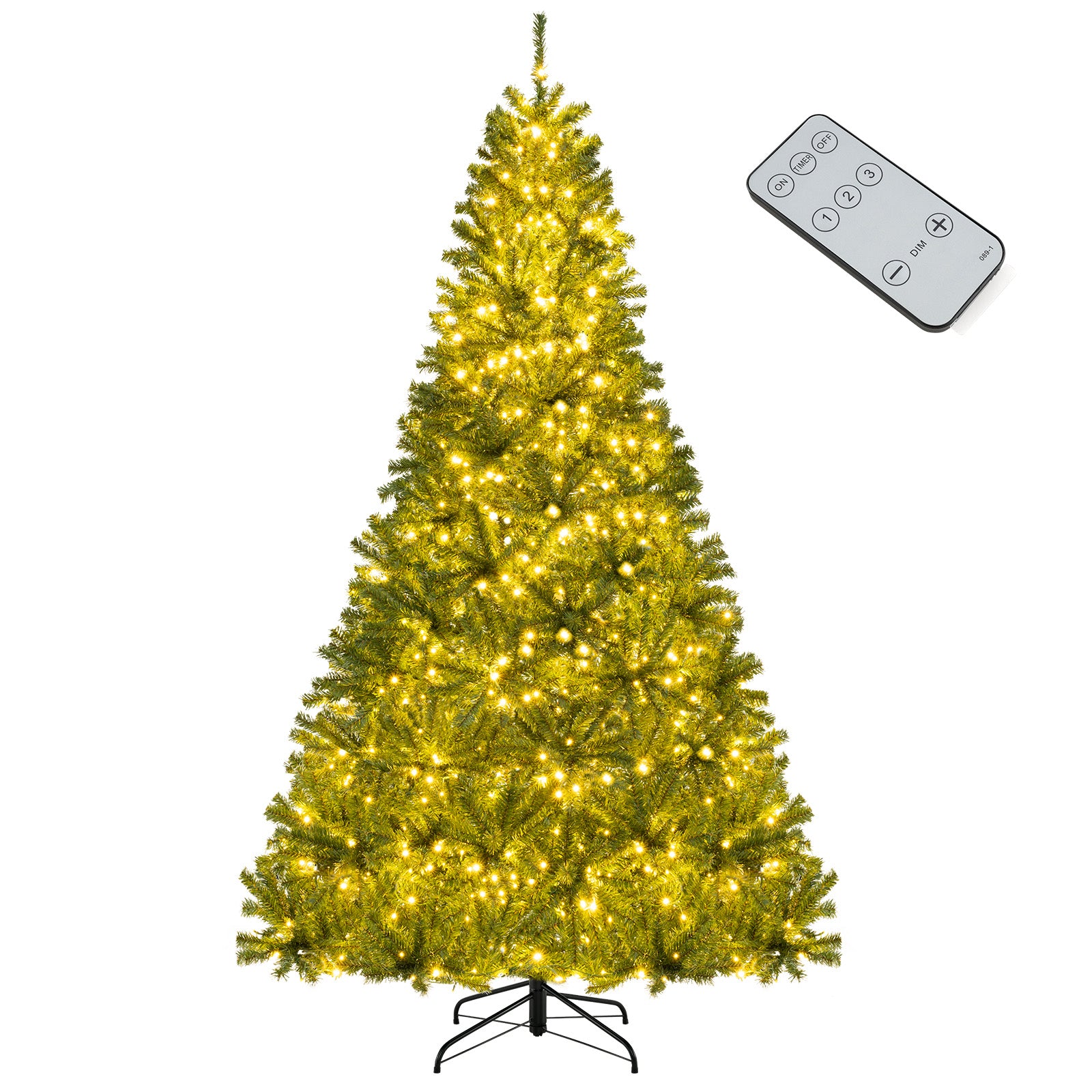 6/7/8 FT Pre-Lit Artificial Christmas Tree with Remote Control and LED Lights-8ft
