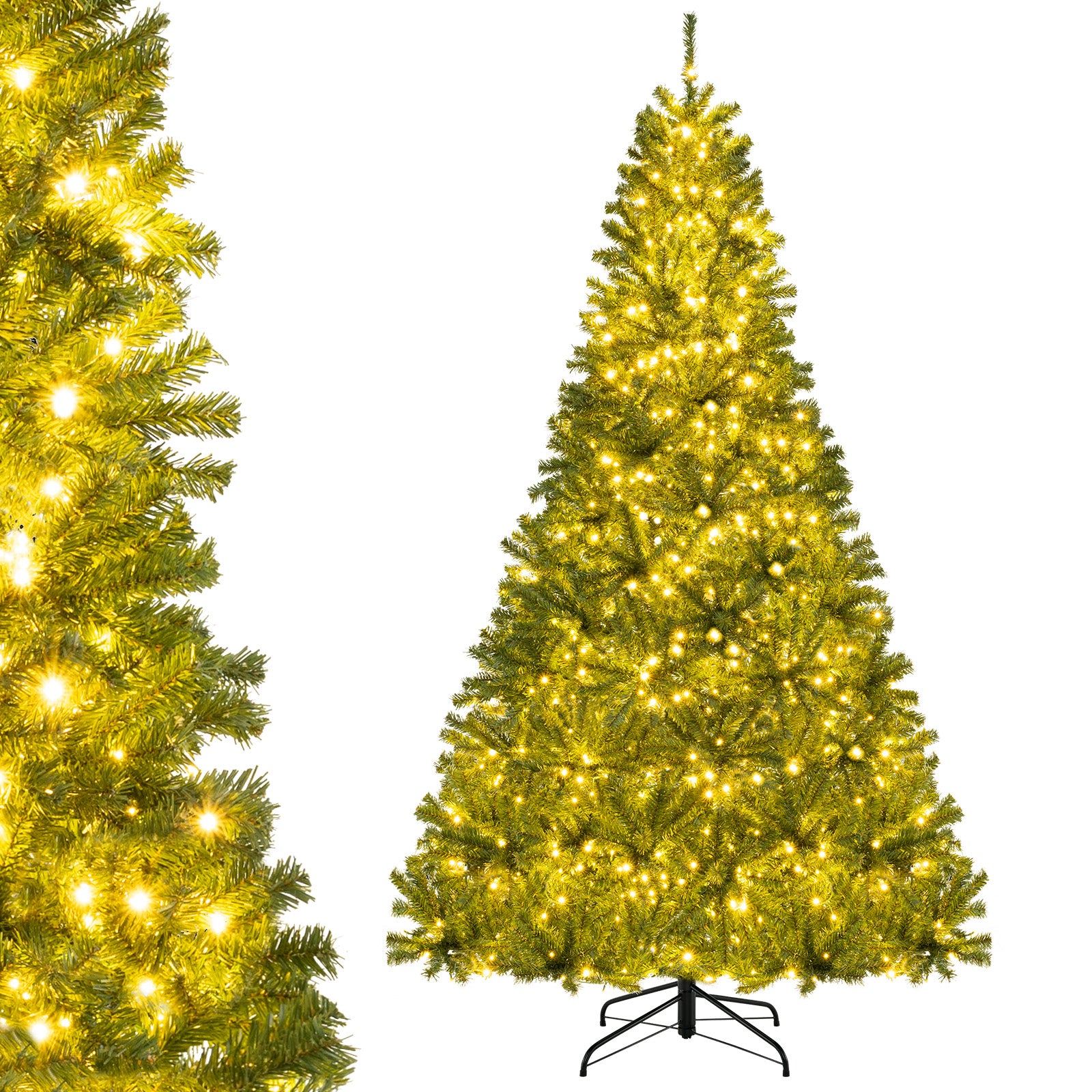 6/7/8 FT Pre-Lit Artificial Christmas Tree with Remote Control and LED Lights-8ft