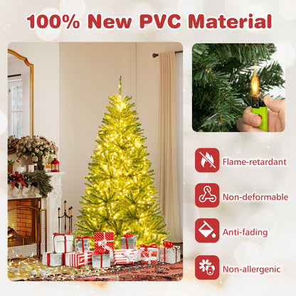 6/7/8 FT Pre-Lit Artificial Christmas Tree with Remote Control and LED Lights-S