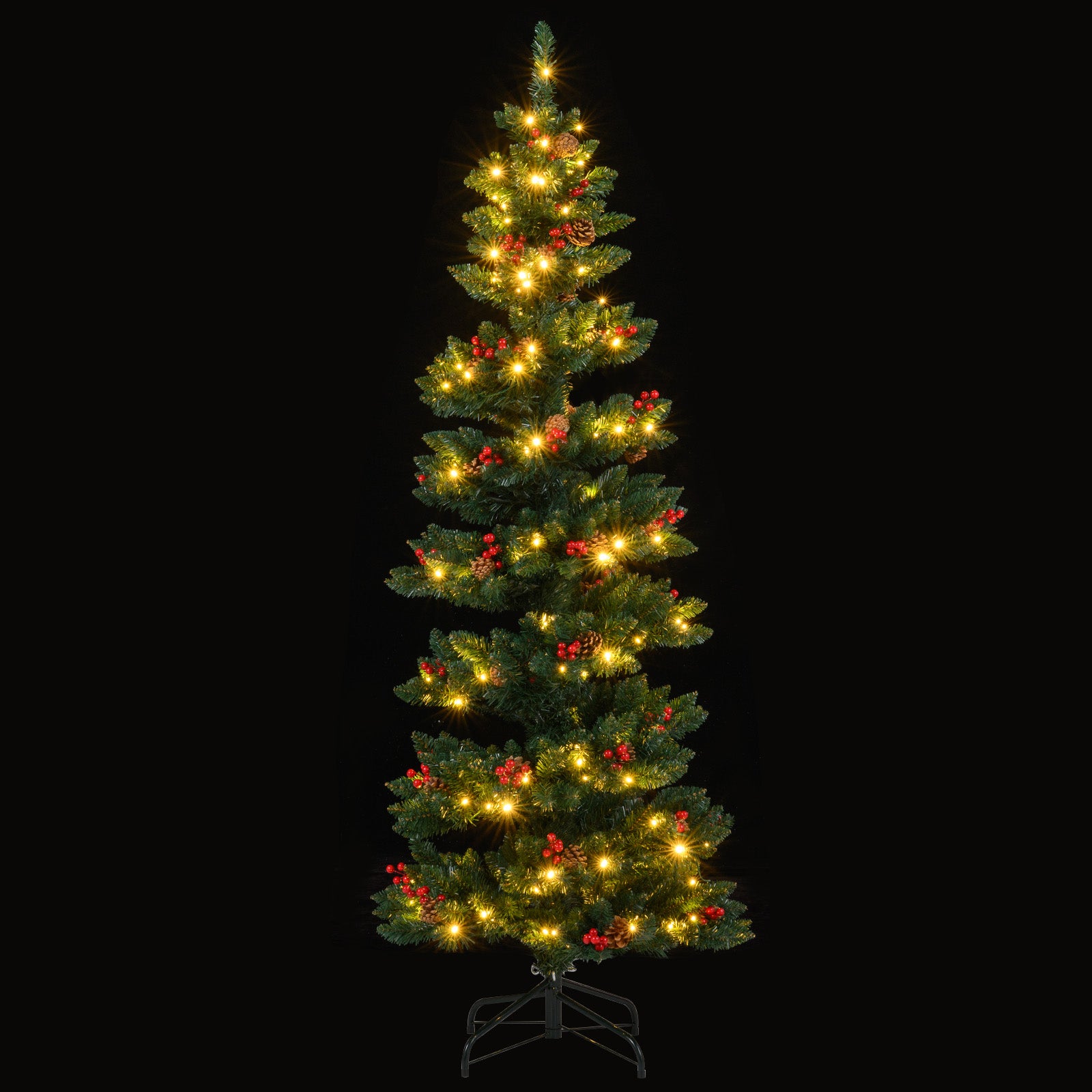 6/7 FT Pre-Lit Artificial Christmas Tree Spiral Holiday Tree with 612/791 Branch Tips and 8 Modes-6 ft