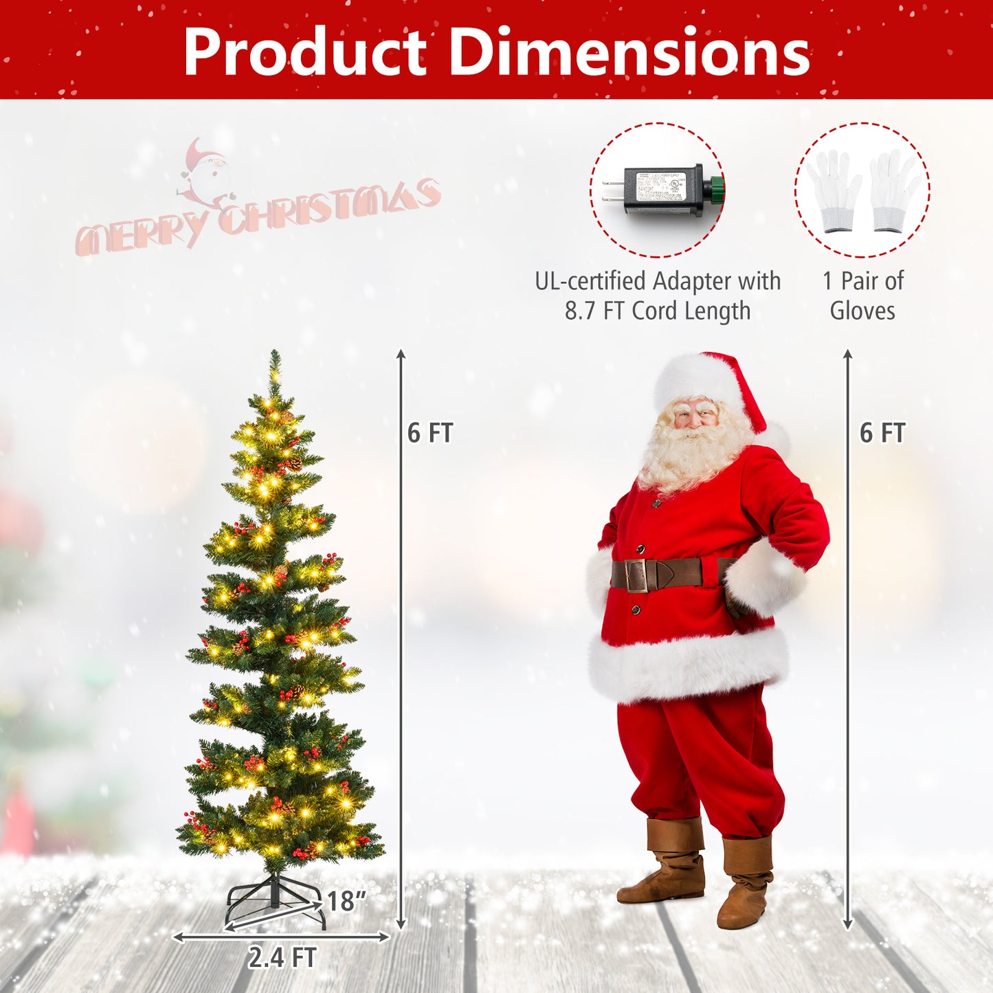 6/7 FT Pre-Lit Artificial Christmas Tree Spiral Holiday Tree with 612/791 Branch Tips and 8 Modes-6 ft