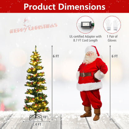 6/7 FT Pre-Lit Artificial Christmas Tree Spiral Holiday Tree with 612/791 Branch Tips and 8 Modes-6 ft