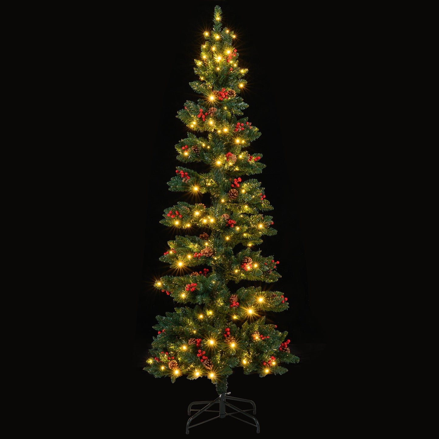 6/7 FT Pre-Lit Artificial Christmas Tree Spiral Holiday Tree with 612/791 Branch Tips and 8 Modes-7 ft