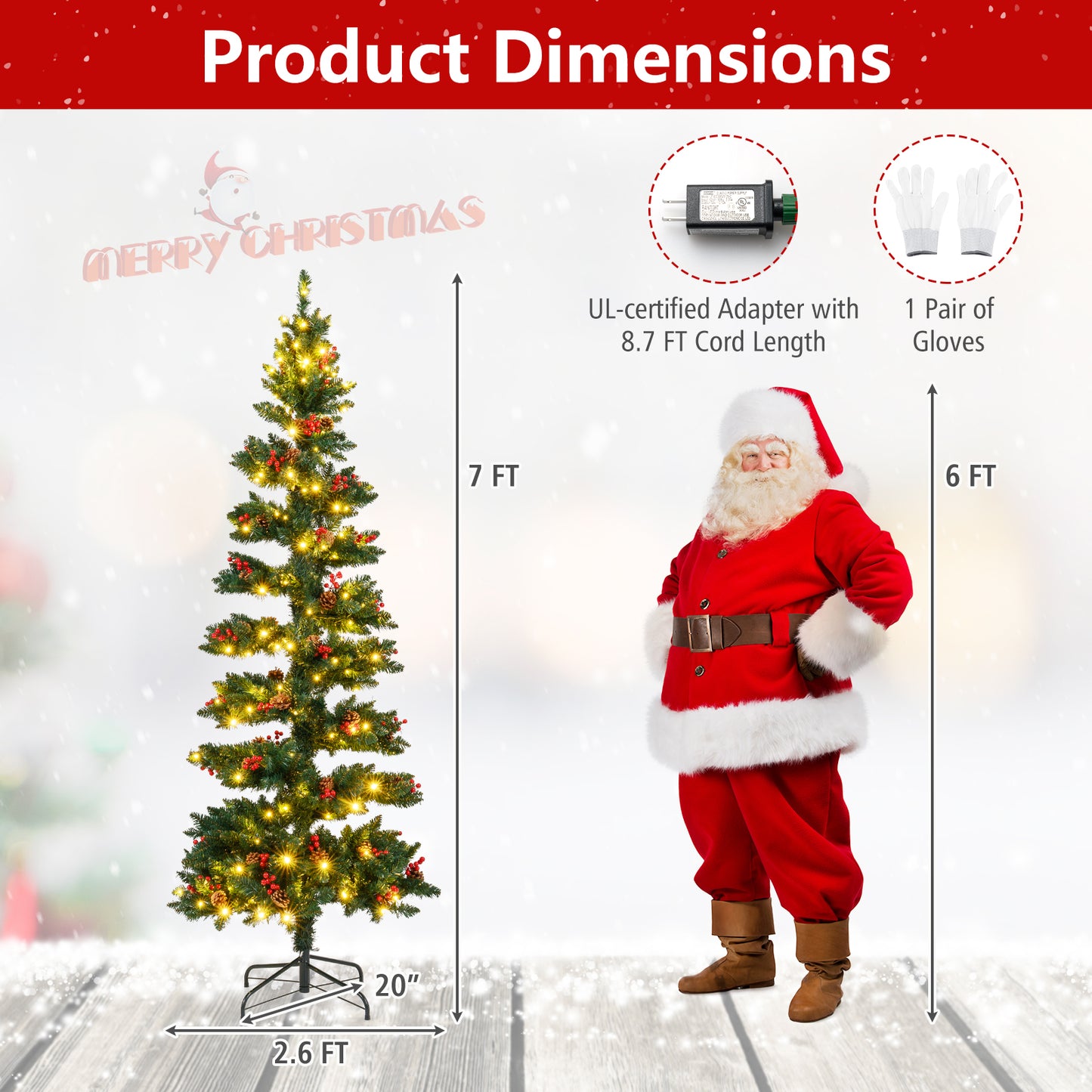 6/7 FT Pre-Lit Artificial Christmas Tree Spiral Holiday Tree with 612/791 Branch Tips and 8 Modes-7 ft