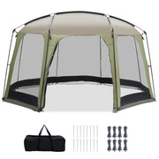 6-8 Person Netted Canopy Tent with Zippered Door