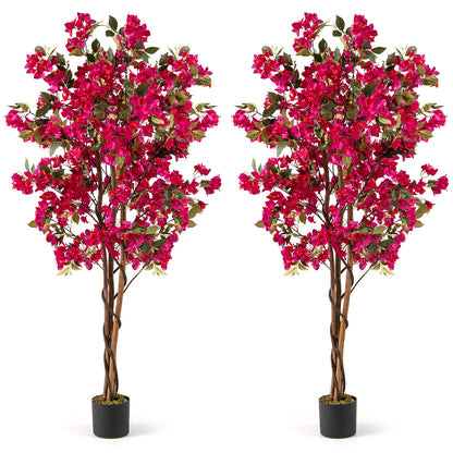 6 Feet Artificial Bougainvillea Tree with 910 Flowers-2 Pieces