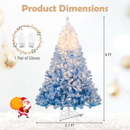 6 FT Artificial Christmas Tree with Warm White LED Lights and 8 Modes