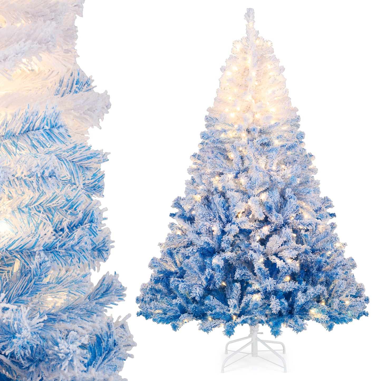 6 FT Artificial Christmas Tree with Warm White LED Lights and 8 Modes