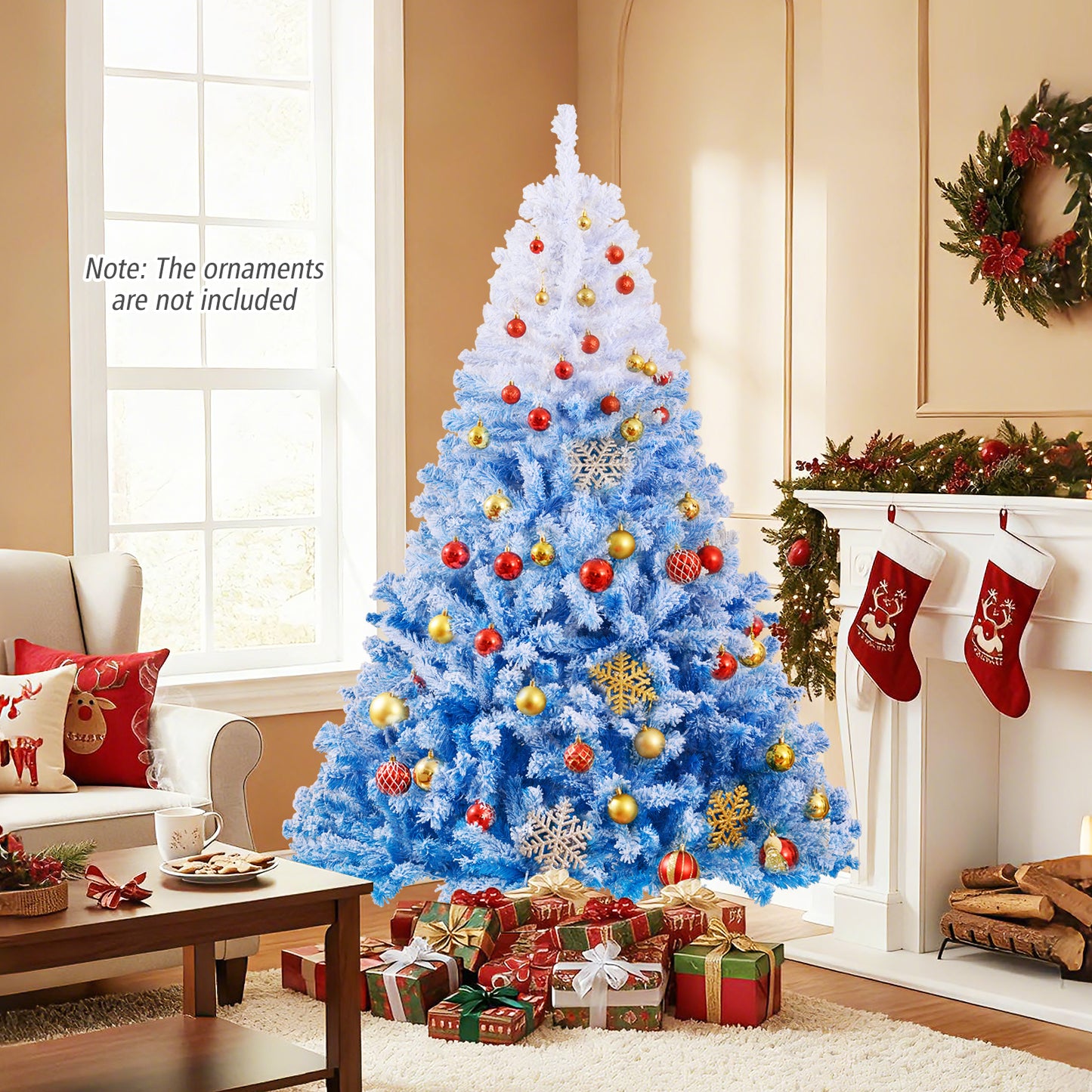 6 FT Artificial Christmas Tree with Warm White LED Lights and 8 Modes