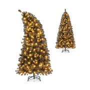 6/7 FT Artificial Christmas Tree with Bendable Top Section and Warm Light-6 FT - 6 Ft