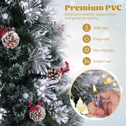 6 FT Flocked Christmas Tree with 8 Lighting Modes