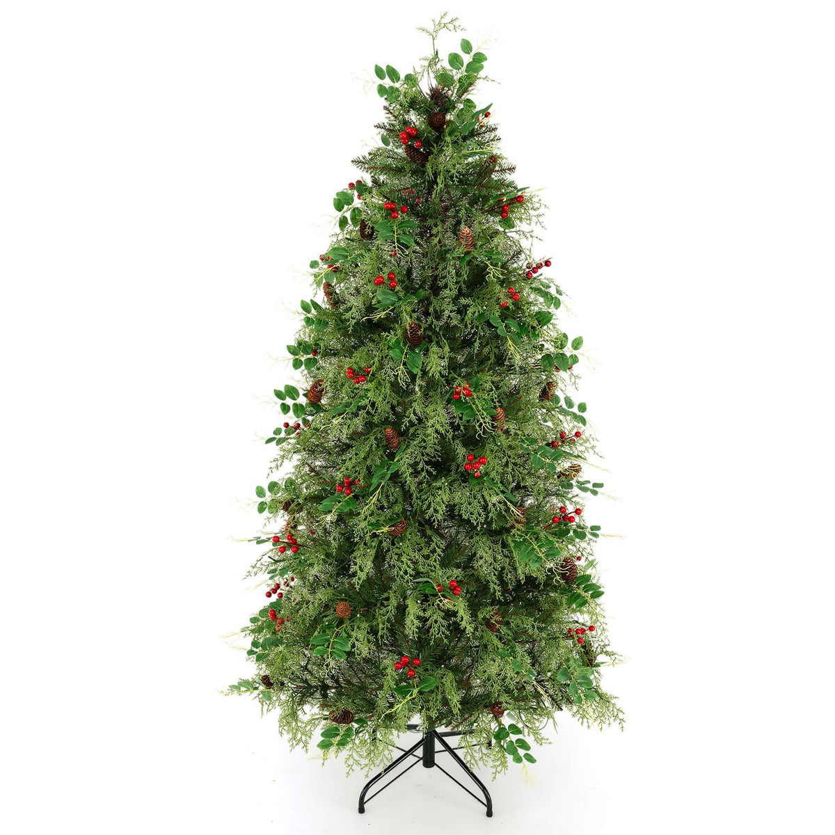 6 FT Pre-Lit Artificial Christmas Tree with Warm White and Multicolor LED Lights for Indoor