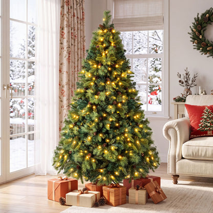 8 FT Pre-Lit Artificial Christmas Tree with 310/400/515 Warm White LED Lights and 8
