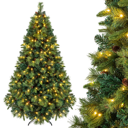 8 FT Pre-Lit Artificial Christmas Tree with 310/400/515 Warm White LED Lights and 8