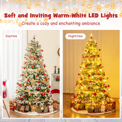6/7.5/9 FT Pre-Lit Artificial Christmas Tree with 765/1135/1871 Tips and 280/470/690 Warm-White LED Lights-S