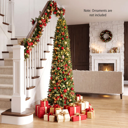 6 FT Pre-Lit Pencil Christmas Tree with 180 Warm White LEDs