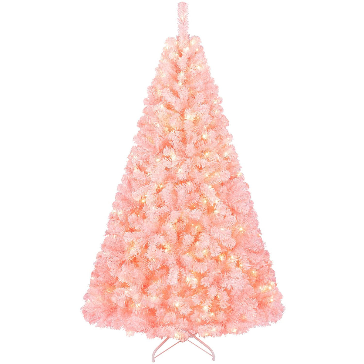 6 FT Pre-Lit Pink Christmas Tree with 500/250/140/750 Warm White LED Lights