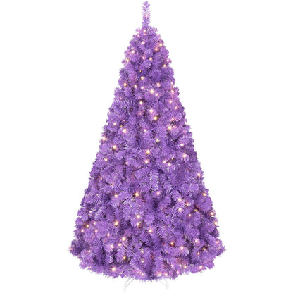 6 FT Pre-Lit Purple Christmas Tree with 500/250/140/750 Warm White LED Lights