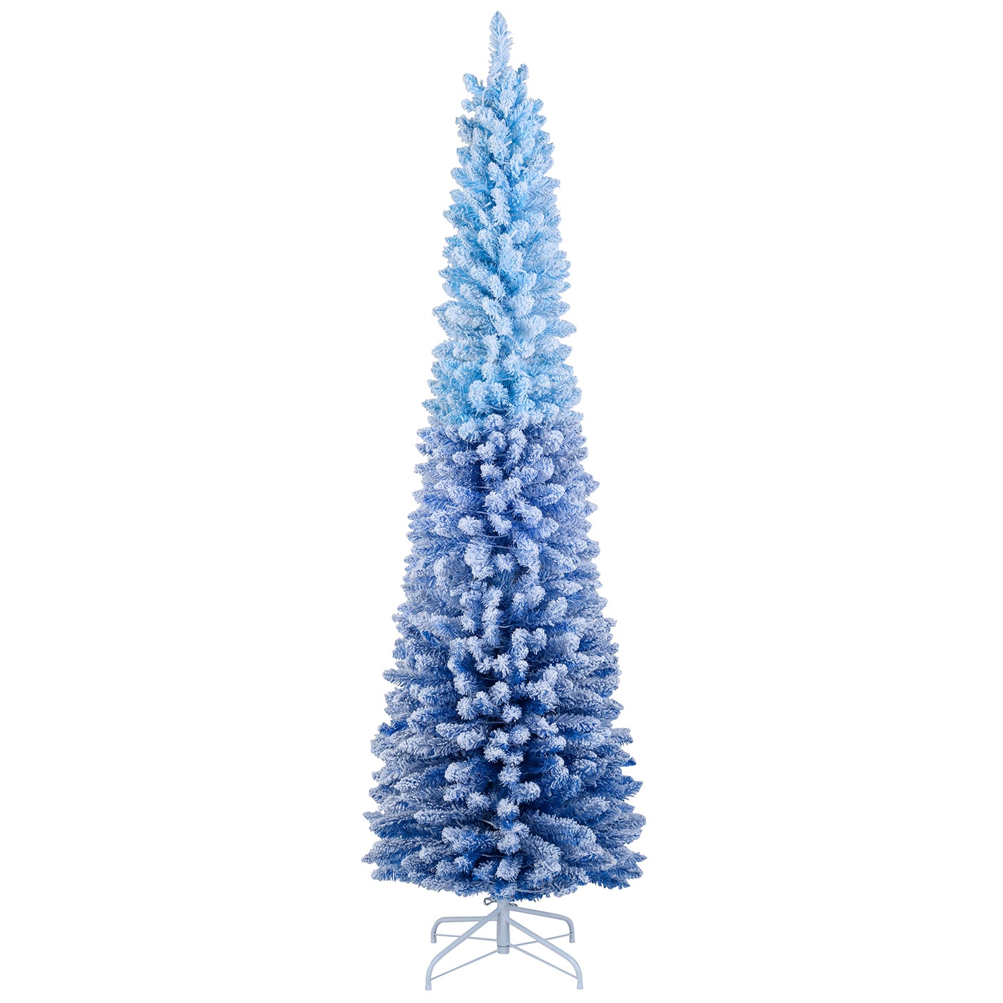 6/7 Feet Snow-flocked Artificial Christmas Tree Pre-lit Xmas Tree with 220/290 Warm White LED Lights-7 Feet
