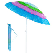 6 FT Tiki Thatched Patio Beach Umbrella with Push Button Tilt Carrying Bag-Colorful - Colorful