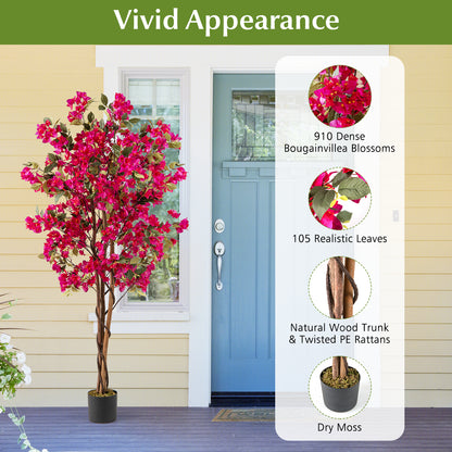 6 Feet Artificial Bougainvillea Tree with 910 Flowers-2 Pieces