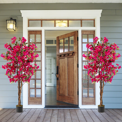 6 Feet Artificial Bougainvillea Tree with 910 Flowers-2 Pieces