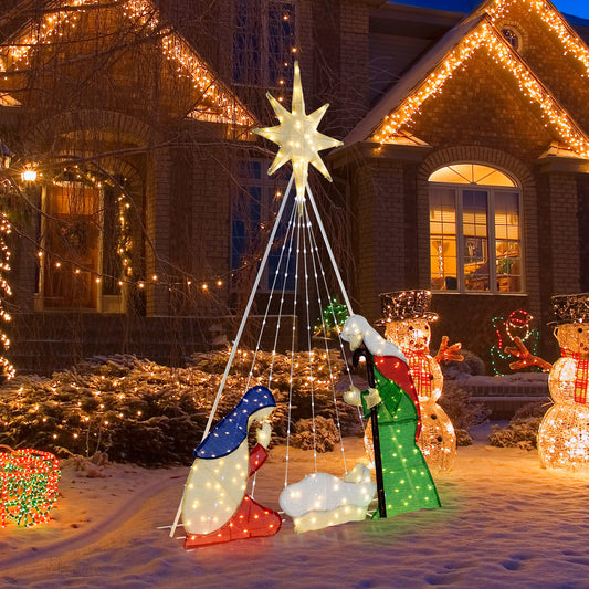 6 Feet Lighted Nativity Scene with 240 LED Lights