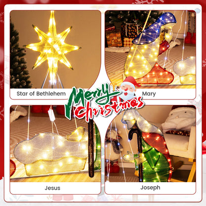 6 Feet Lighted Nativity Scene with 240 LED Lights