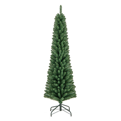 5/6/7/8 Feet Pencil Christmas Tree with 295/392/523/671 Memory Wire Branch Tips and Upgraded Metal Stand-5 feet - 6 Ft