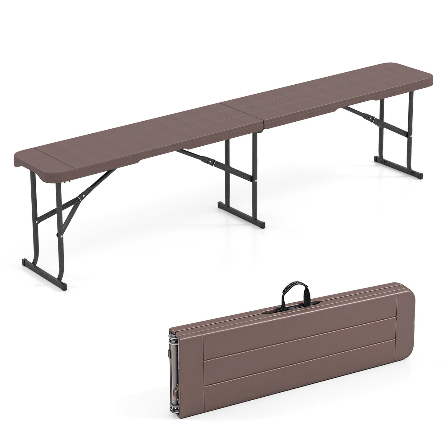 6 Foot Folding Bench with Carrying Handle - 660 lb Capacity