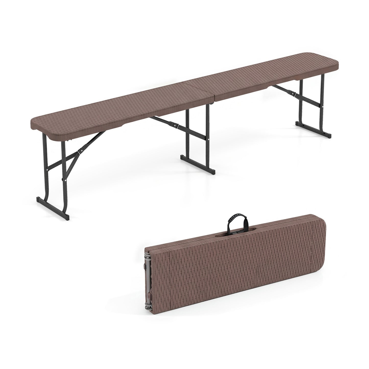 6 Foot Folding Bench with Carrying Handle - 660 lb Capacity
