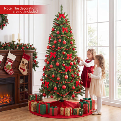6 Feet Pre-Lit Artificial Christmas Tree with 300/250/170/380 Warm White and Multi