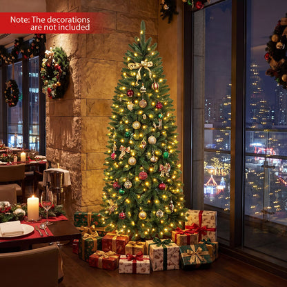 6 Feet Pre-Lit Artificial Christmas Tree with 300/250/170/380 Warm White and Multi