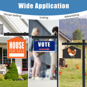 6 Feet Vinyl UPVC Real Estate Sign Post Realtor Yard Sign Post-Black