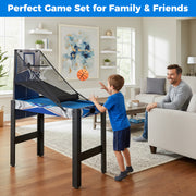 6-In-1 Combo Game Table with Basketball Billiards Ping Pong Hockey Shuffleboard