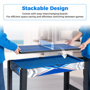 6-In-1 Combo Game Table with Basketball Billiards Ping Pong Hockey Shuffleboard
