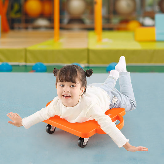 4/6-Pack Kids Scooter Board with Handles and Non-Marring Casters-6 Pack