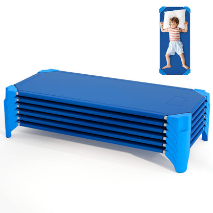 Portable 6 Pack Stackable Daycare Cots Sleeping Bed for Kids 52 Inch